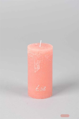 Bild von Rustic Zylinderkerze, 16cm x Ø80mm, peach pink*