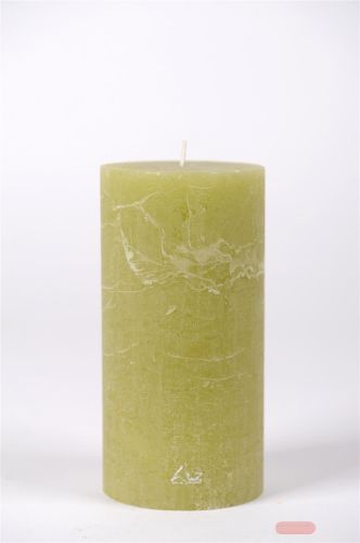 Bild von Rustic Zylinderkerze, 20cm x Ø80mm, grün*
