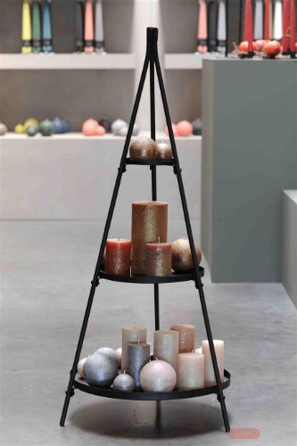 Bild von Etagère, Metall - 3 Ablagen Ø53x H110cm, schwarz