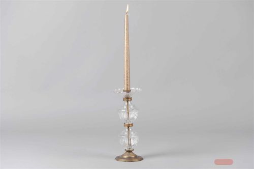 Bild von Kerzenständer, Metall/ Glas - Ø11x H25.5cm, bronce