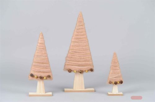 Bild von Tannenbaum, Holz - Set/3 ass, taupe