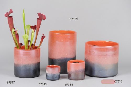 Bild von Windlicht Glas, Earth & Sky Ø8x H8cm, red