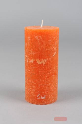 Bild von Rustic Zylinderkerze, 20cm x Ø60mm, orange*