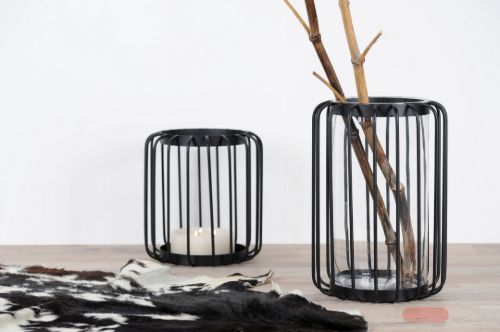 Bild von Laterne, Metall Gitter Ø28x H40cm, schwarz