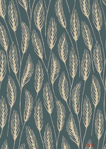 Bild von Bogen 70x 100cm, Avignon Blätter, petrol