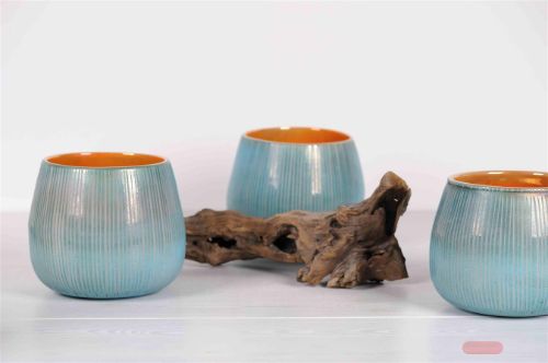 Bild von Glasvase, Aruba beach Ø22x H19cm, blau