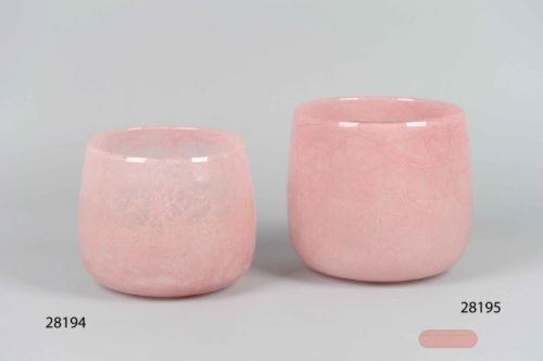 Bild von Glasvase, Marbré Ø21x H16cm, rosé