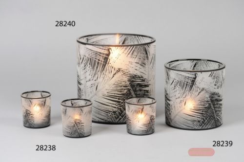 Bild von Windlicht, Glas Areca - Ø15x H15cm, d'grau