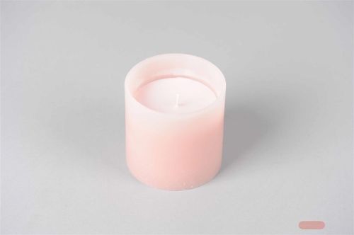 Bild von 1-Docht Kerze im Topf, H10cm x Ø100mm, altrosa*