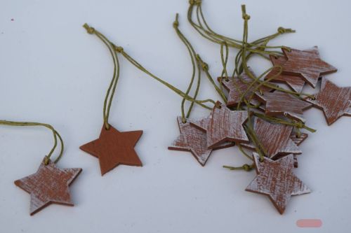 Bild von Anhänger, Stern Holz 55mm, braun