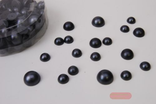 Bild von Perlen halbe, Grössen sort. 20/ 45/ 200 , schwarz