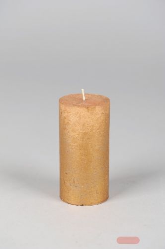 Bild von Metallic Zylinderkerze, 12cm x Ø60mm, gold