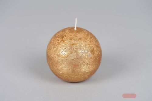Bild von Metallic Kugelkerze, Ø80mm, gold