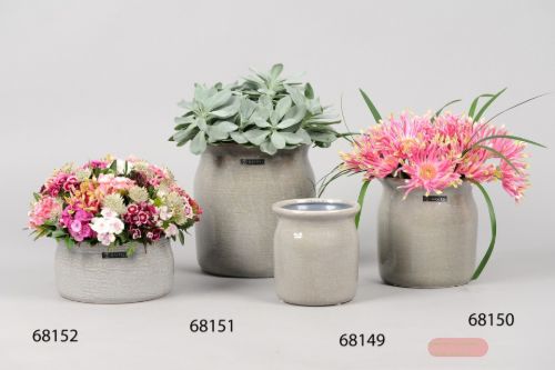 Bild von Blumentopf, Reactive Ø12x H13.5cm, grau*