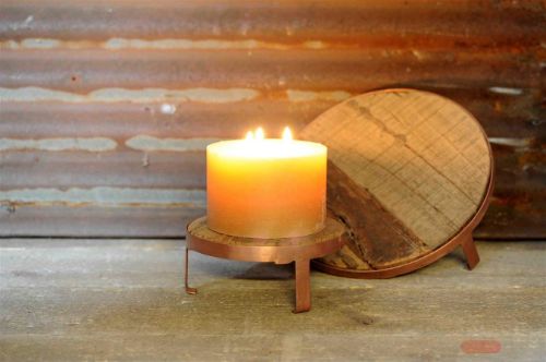 Bild von Untersetzer, 3-Füsse Ø20x H7cm, natur/rosenholz