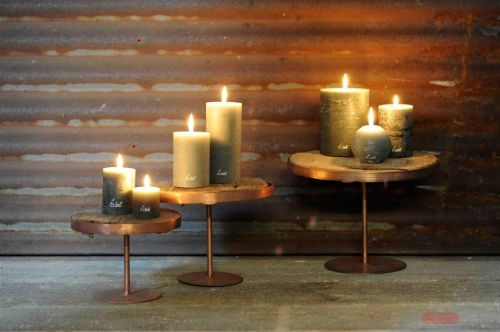 Bild von Untersetzer, auf Fuss Ø20x H14cm, natur/rosenholz