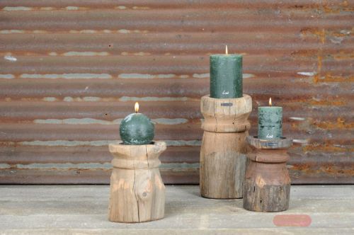Bild von Kerzenständer, Holz ca. Ø15~18x H30cm, natur