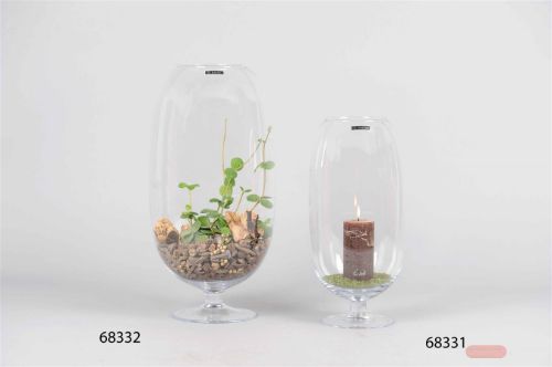 Bild von Glasvase auf Fuß, U-Form Oblong Ø19.5x H40cm, klar