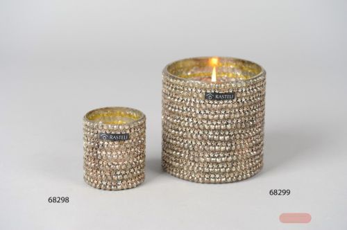 Bild von Windlicht, Votiv Twinkling stars Ø7x H8cm, gold