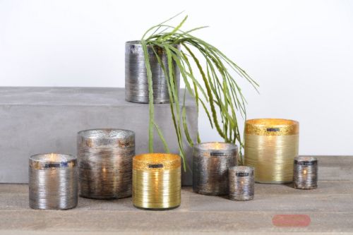 Bild von Windlicht, Bobine Ø12x H12cm, dorée