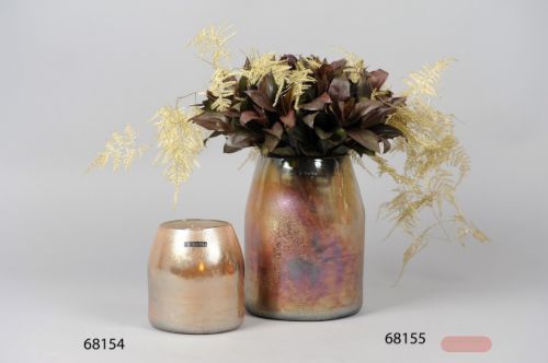 Bild von Glasvase, Gloomy glow Ø20x H26cm, braun