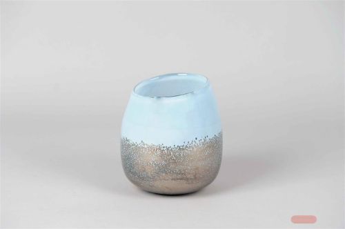 Bild von Glasvase, Blue dusk Ø17.5x 20cm, blau