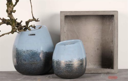 Bild von Glasvase, Blue dusk Ø23x 27cm, blau