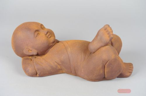 Bild von Figur, Buddha - L45.5x 24.5x H20cm, ocker