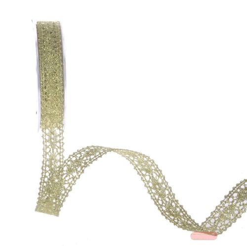 Bild von Band   7m/ 17mm, Spitzen metallic, gold