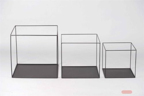 Bild von Vitrine, Metal offen H8 - H29cm - Set/3 , schwarz
