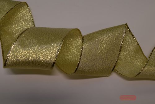 Bild von Band 25m/ 25mm, Lurex mit Drahtkante, gold