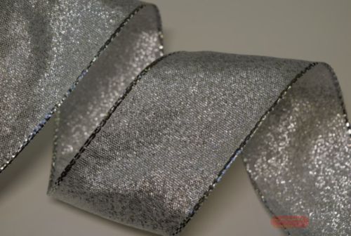 Bild von Band 25m/ 40mm, Lurex mit Drahtkante, silber