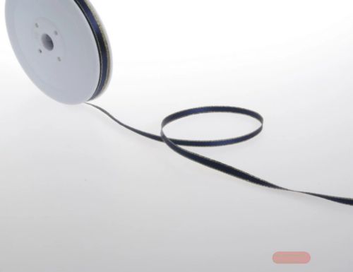 Bild von Band 50m/ 6mm, Satin m. Goldkante, navy