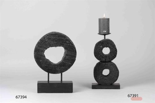 Bild von Scheibe, Holz - L28x 7.5x H37cm, burned