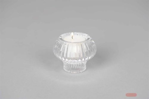 Bild von Kerzenständer, Ruffles Ø7x H6cm, glas