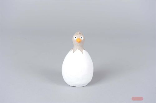 Bild von Vogelei, Cocorico Ø8x H15cm, weiss-grau*