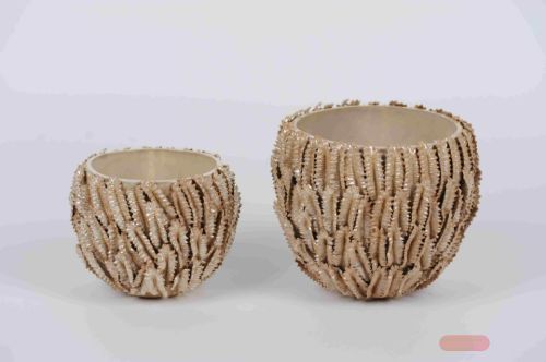 Bild von BlumenTopf, Korallenriff Keramik Ø21x H18cm, creme