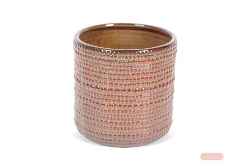 Bild von Blumentopf, Pull à pois Ø16.5x H16cm, rot/rot*