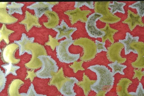 Bild von Beutel, 18x H50cm Sterne/Mond, rot