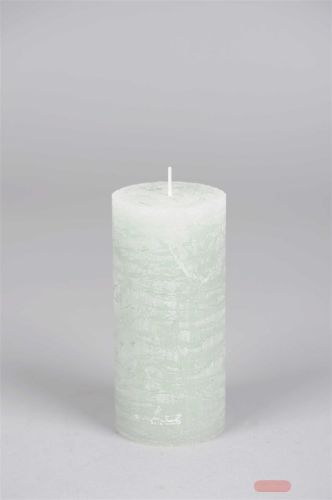 Bild von Rustic Zylinderkerze, 16cm x Ø60mm, sea foam