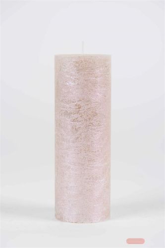 Bild von Metallic Zylinderkerze, 16cm x Ø60mm, pearl