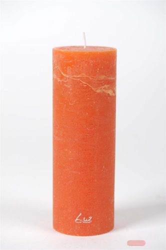 Bild von Rustic Zylinderkerze, 15cm x Ø50mm, orange