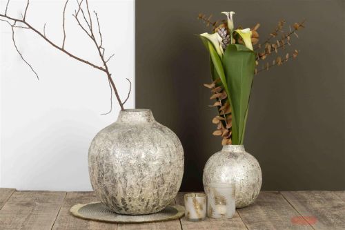 Bild von Vase, Alu Ø21x H20cm, Thuja fossil