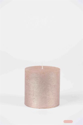 Bild von Metallic Zylinderkerze,   9cm x Ø90mm, champagner