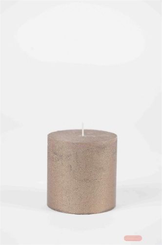 Bild von Metallic Zylinderkerze,   9cm x Ø90mm, antikgold