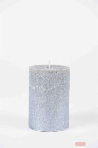 Bild von Metallic Zylinderkerze, 13cm x Ø90mm, silver