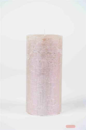 Bild von Metallic Zylinderkerze, 19cm x Ø90mm, pearl
