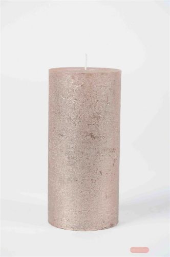 Bild von Metallic Zylinderkerze, 19cm x Ø90mm, champagner