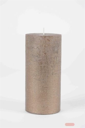 Bild von Metallic Zylinderkerze, 19cm x Ø90mm, antikgold