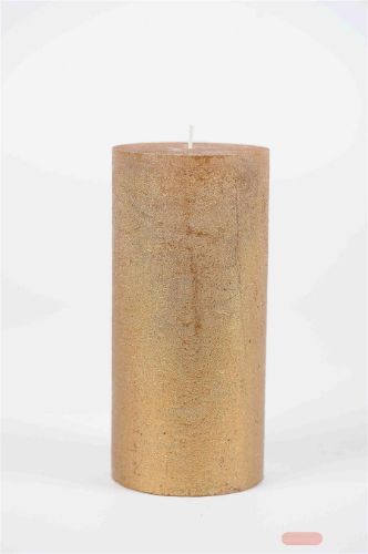Bild von Metallic Zylinderkerze, 19cm x Ø90mm, gold